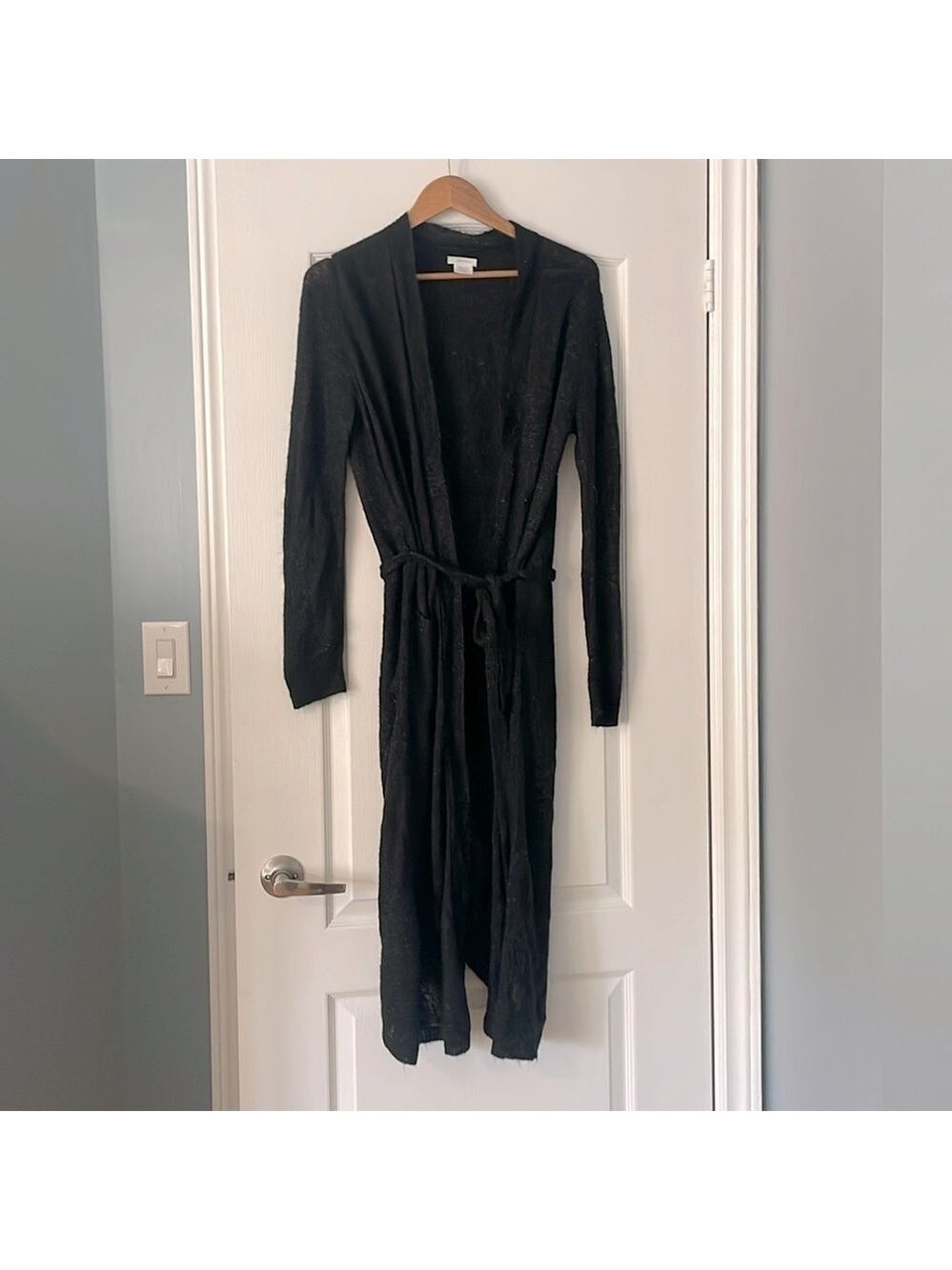 Shimera Charcoal Gray Belted Cardigan Size Medium